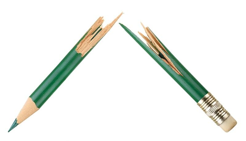 Broken green pencil Broken green pencil